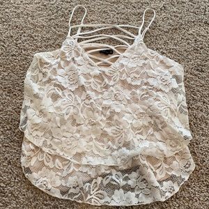 EUC white lace crop top